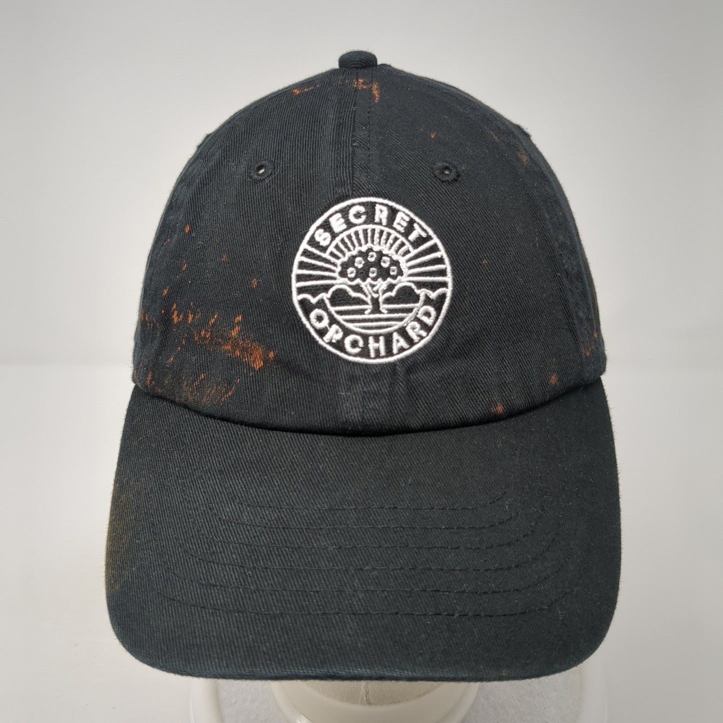 Secret Orchard Slideback Hat Black Embroidered Logo Adjustable 100% Cotton