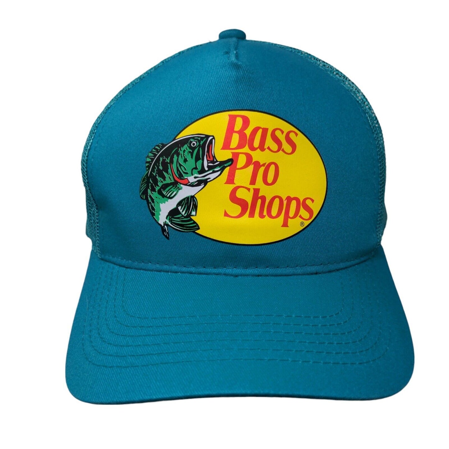 Bass Pro Shops Snapback Trucker Hat Blue OSFM Gone Fishing Mesh Back