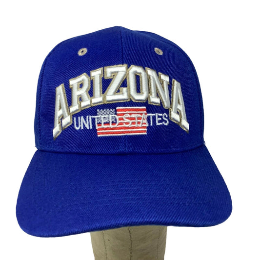 Arizona United States Spellout Strapback Adjustable Trucker Hat Blue Acrylic