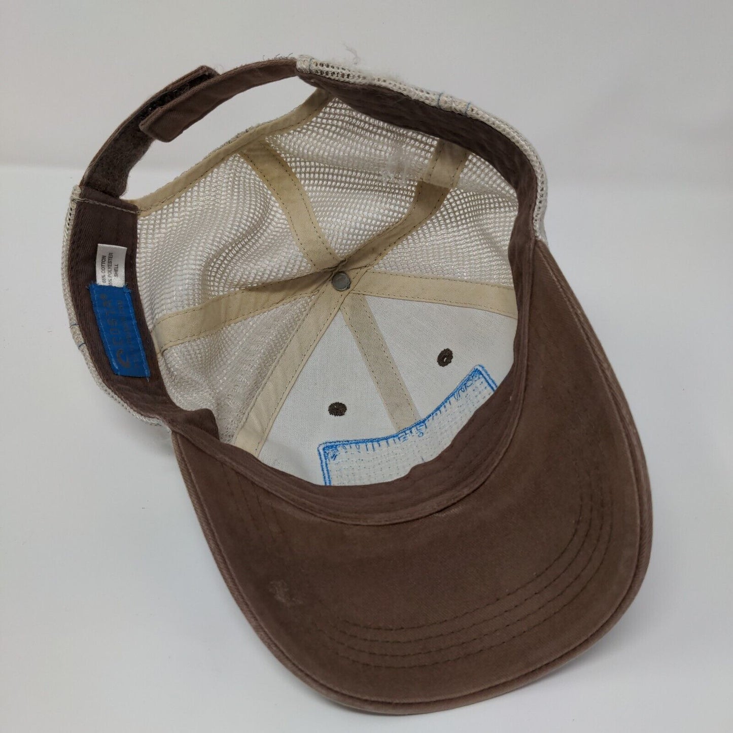 F3T Fish Strapback Mesh Back Trucker Hat Tan One Size Costa Del Mar