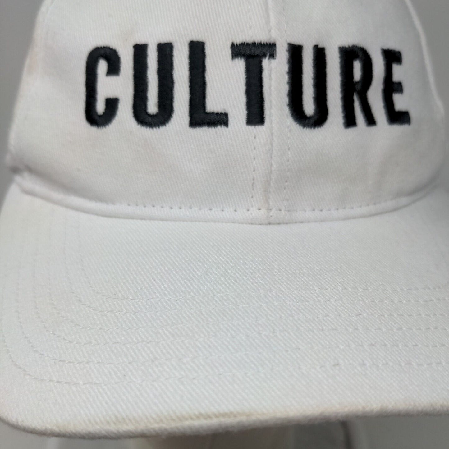 Culture Strapback Hat White One Size Adjustable Embroidered Richardson R75