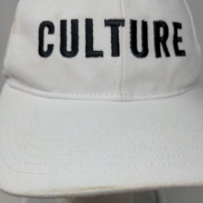 Culture Strapback Hat White One Size Adjustable Embroidered Richardson R75