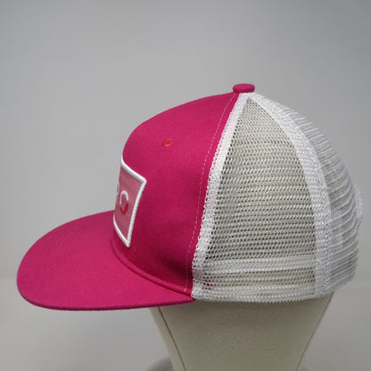 Pink Trucker Hat OS Mesh Back White Red AIRO Logo Patch Snapback Structured Hat