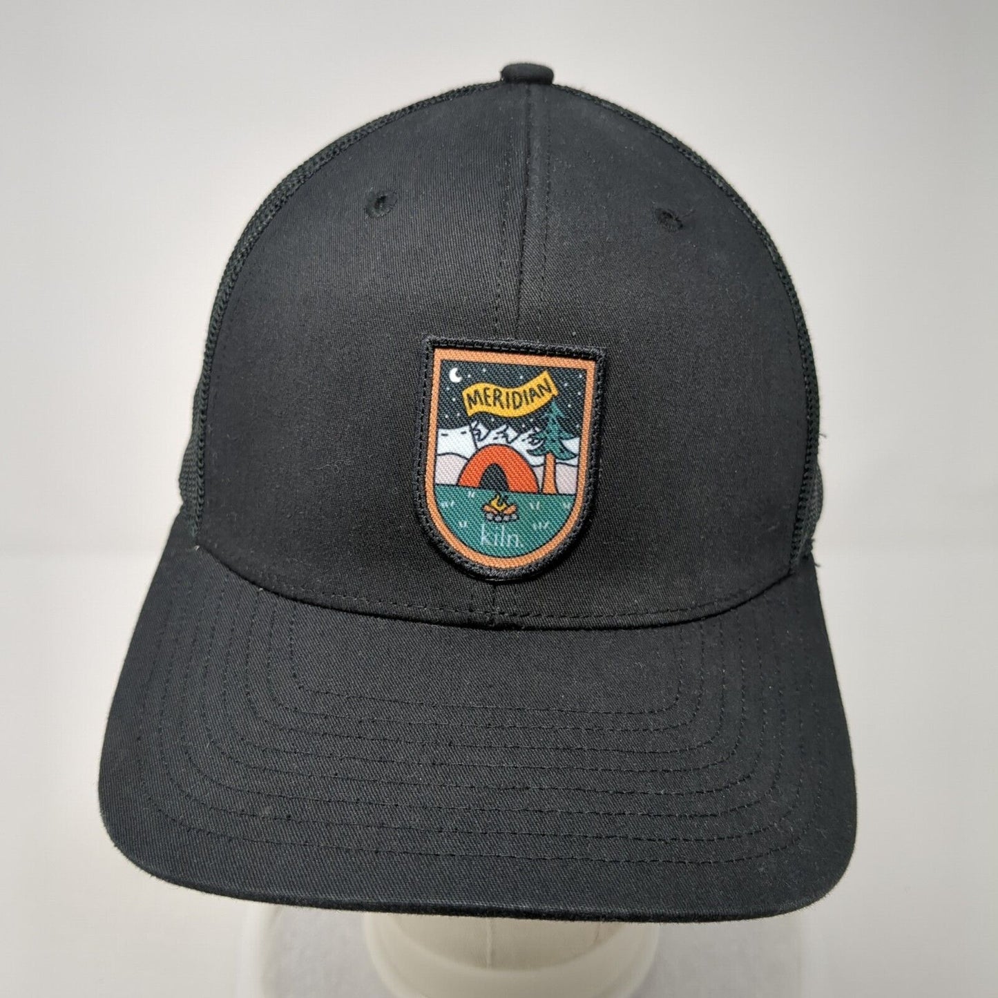 Meridian kiln Snapback Trucker Hat Black OS Adjustable Mesh Back Richardson