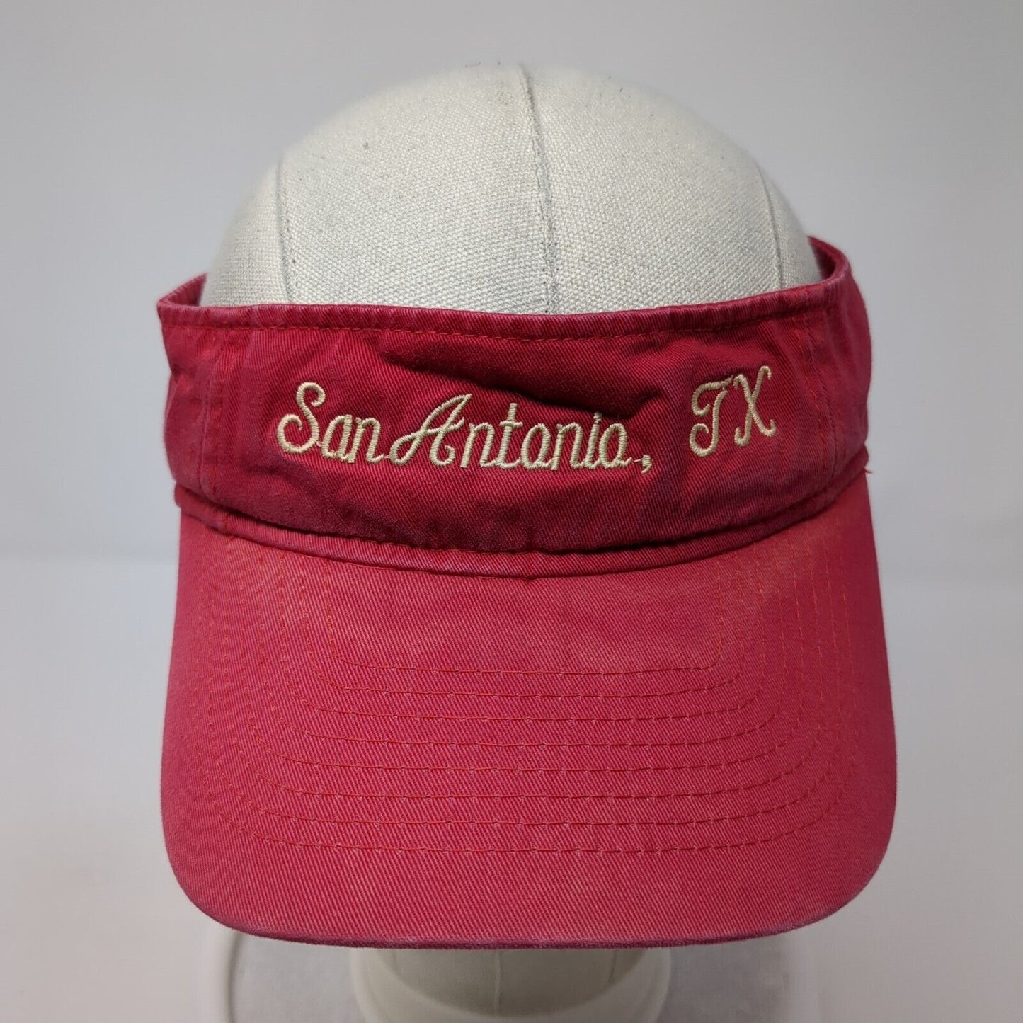 San Antonio TX Strapback Sun Visor Hat Red One Size Adjustable Headshots
