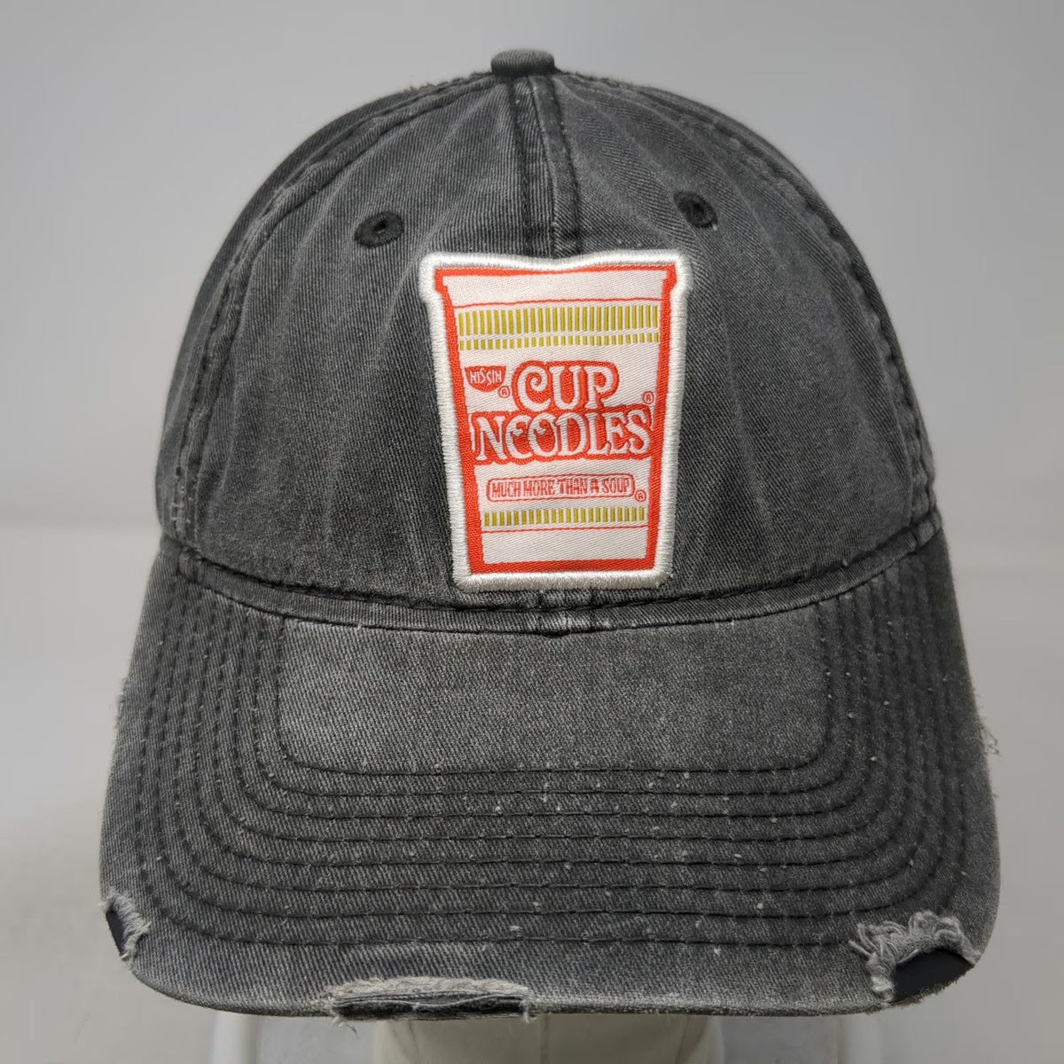 H3 Headwear Nissin Cup Noodles Baseball Cap Gray One Size Slideback Patch Hat