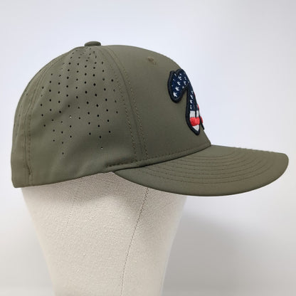 Champro Baseball Cap Green Red White Blue Size M USA Flag W Stretch Fit Hat