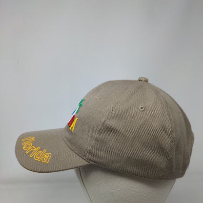 Florida Strapback Hat Tan OSFA Adjustable Embroidered 6 Panel Solid