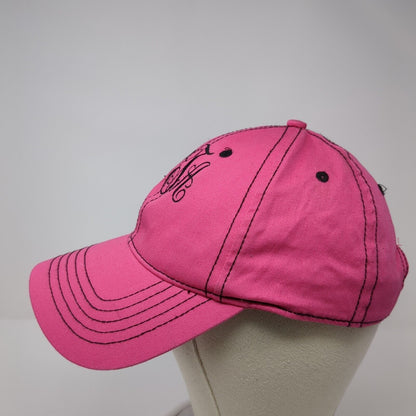 WTA Monogram Strapback Hat Pink One Size Adjustable Embroidered 6 Panel Cotton