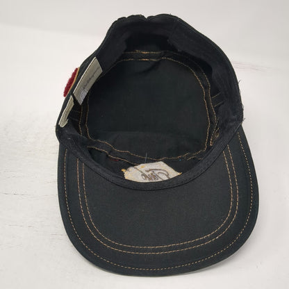 Walt Disney World Army Cap Black One Size Tinkerbell Chenille D Patch Hat Stitch