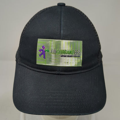 Port Authority Baseball Cap Black One Size LogoBranders Mesh Strapback Patch Hat