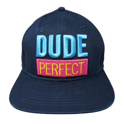 Dude Perfect Snapback Hat Blue One Size Adjustable Embroidered 6 Panel