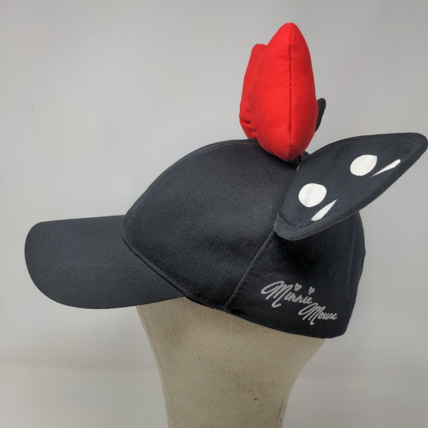 Disney Parks Women's Snapback Hat Black Size 57-60 Bow Ears Minnie Mouse