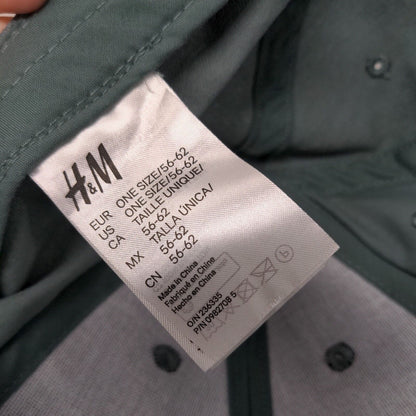 H&M Slideback Hat Greenish-Blue One Size Adjustable Solid 6 Panel Blank