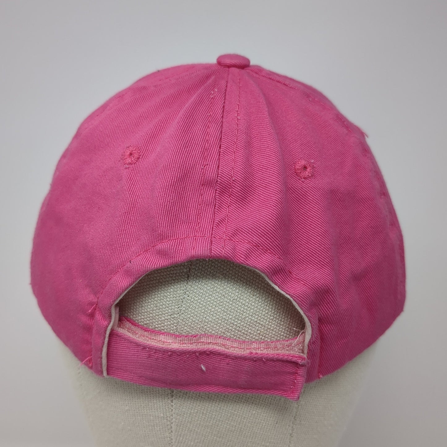 CES Monogram Strapback Baseball Cap Pink One Size Adjustable Embroidered 6 Panel