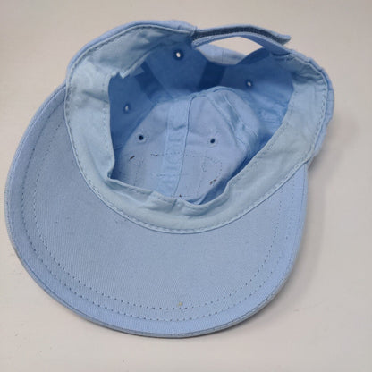 Football Infant Strapback Hat Blue One Size Adjustbale Embroidered Holes 6 Panel