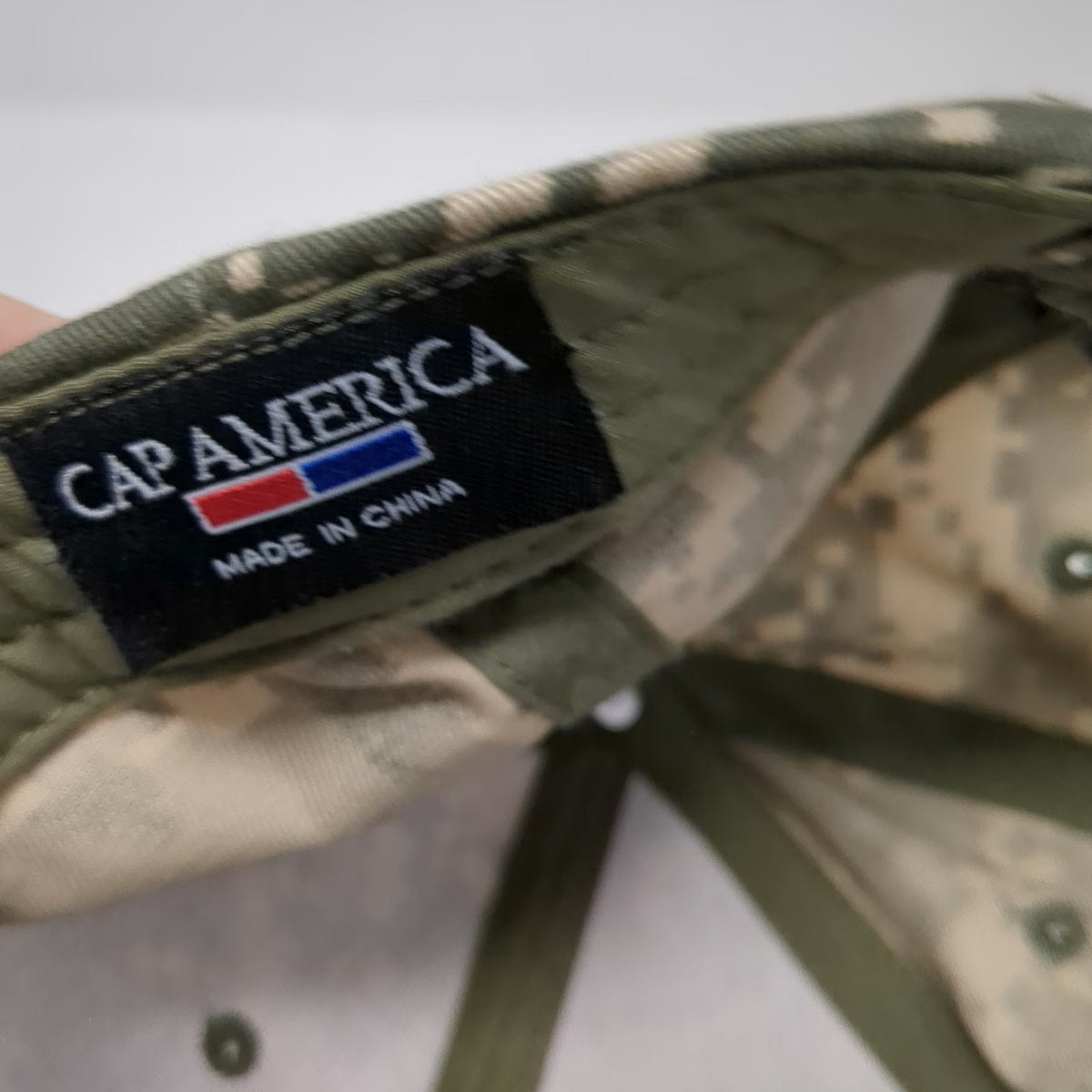 Cap America Baseball Cap Green One Size Digital Camo Veterans Winter Sports Hat