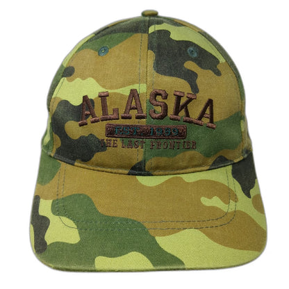 Alaska Gear Baseball Cap Green Camo One Size Embroidered Last Frontier Hat