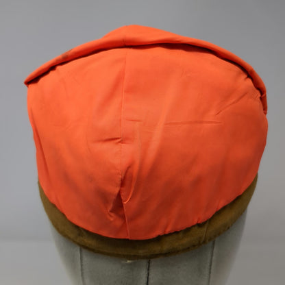 Dri-Duck Baseball Cap Orange Brown 6 3/4 Hunting Fitted Ear Flaps Hat Vintage