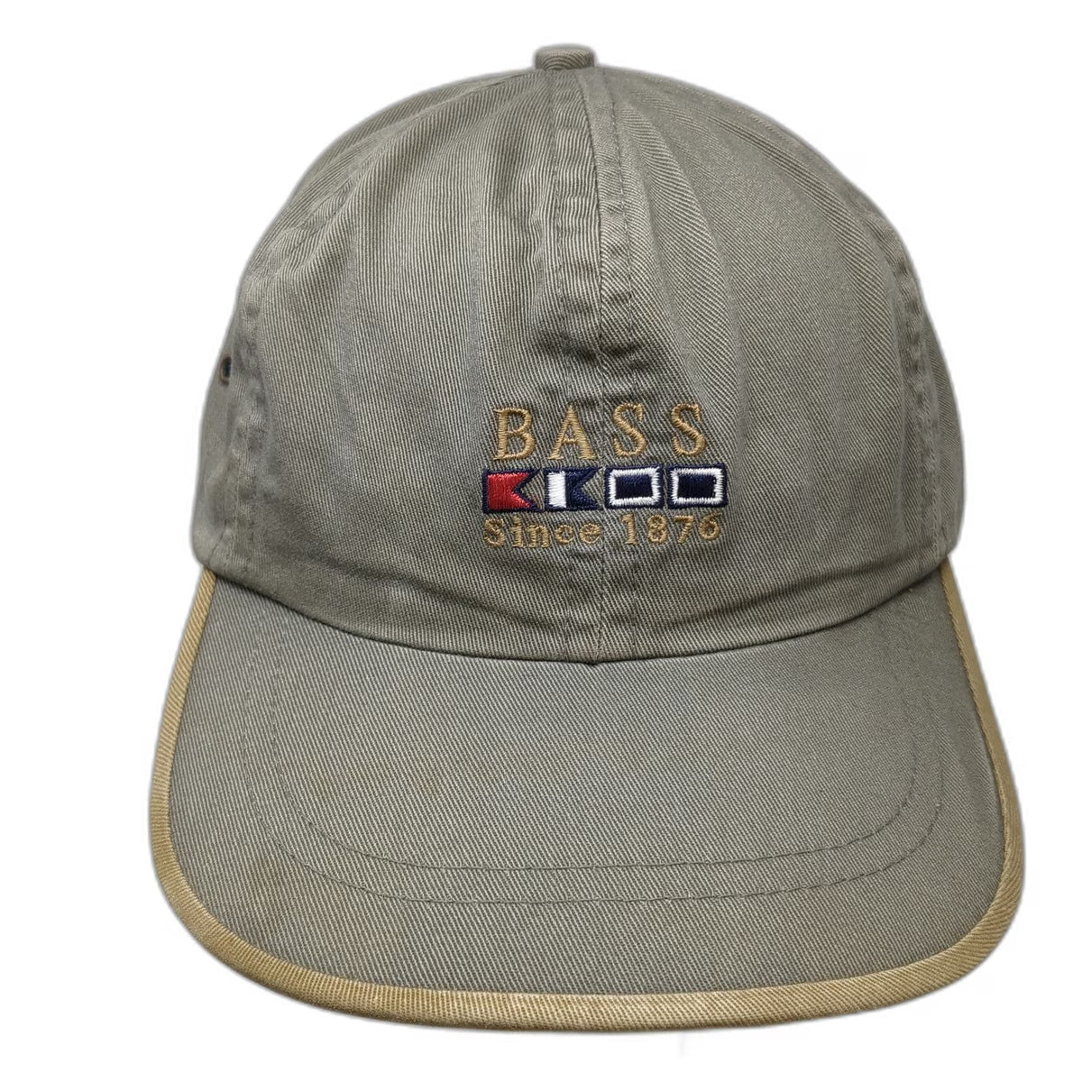 G.H. Bass & Co. Baseball Cap Green Nautical Flags Leather Slideback Hat Vintage