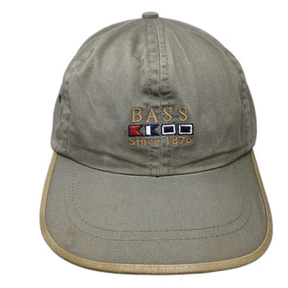 G.H. Bass & Co. Baseball Cap Green Nautical Flags Leather Slideback Hat Vintage