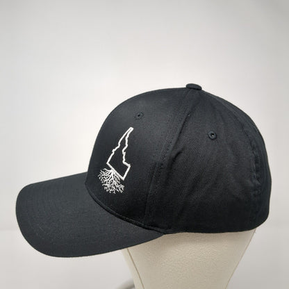 Idaho Roots Fitted Hat Black L/XL Embroidered Flexfit WYR Clothing