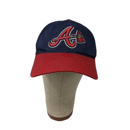 Atlanta Braves Team MLB Baseball Hat Strapback Cap OSFM Blue & Red Embroidered