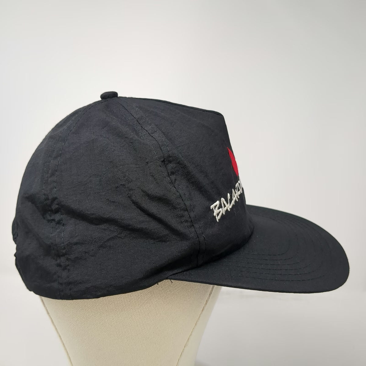 Bacardi Black Rum 5 Panel Hat One Size Nylon Snapback Red White Embroidered Logo
