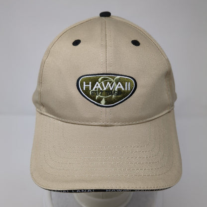 Hawaii Est 1959 Strapback Hat Tan OS Adjustable Embroidered Surfware Cotton