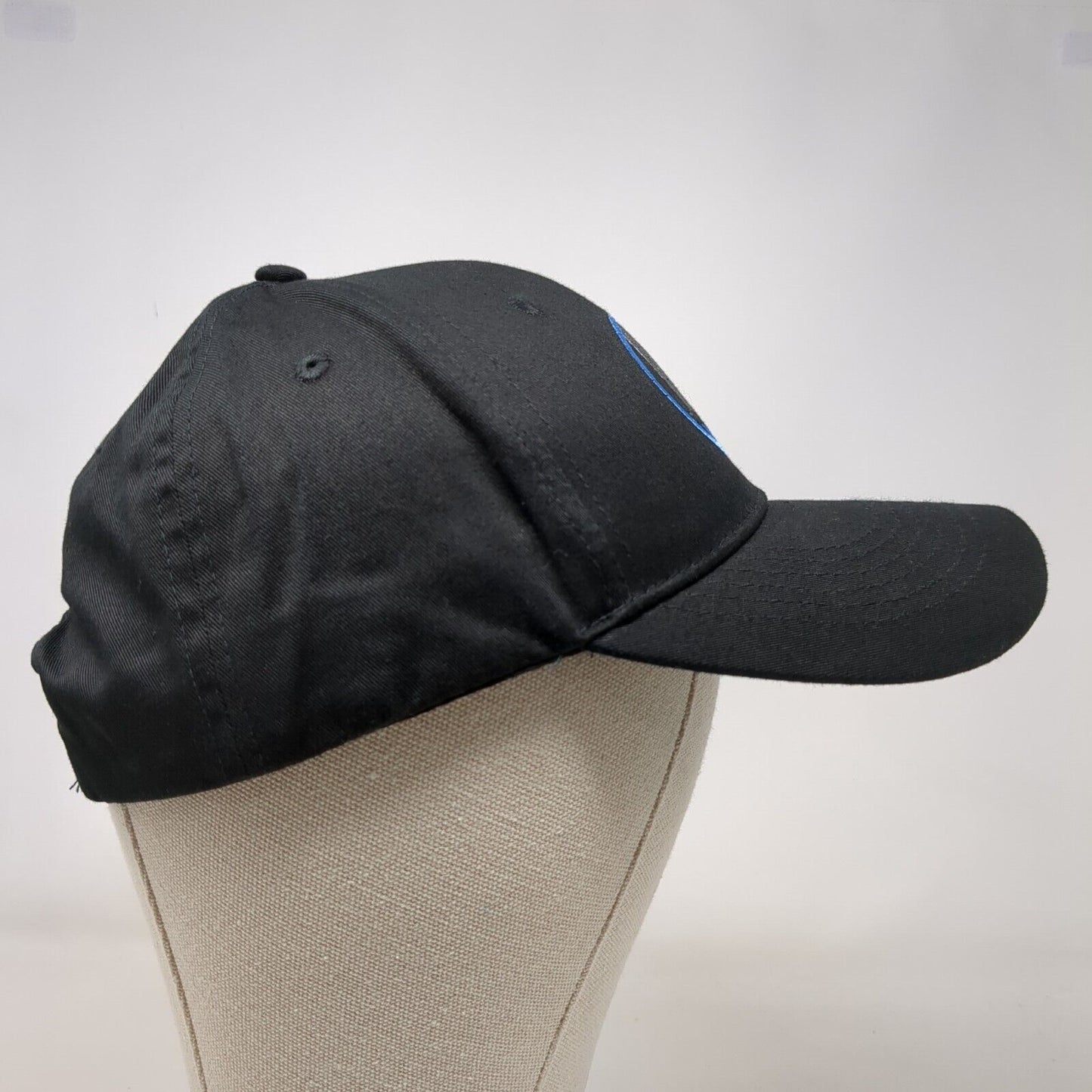 Life Surge Snapback Hat Black OSFA Adjustable Embroidered Vented Holes 6 Panel