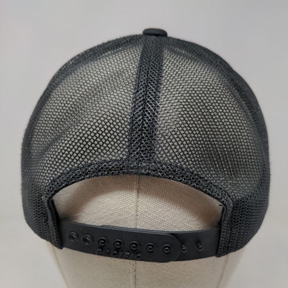 Pacific Headwear Men's Snapback Mesh Back Hat Black Embroidered ADU Outing Logo