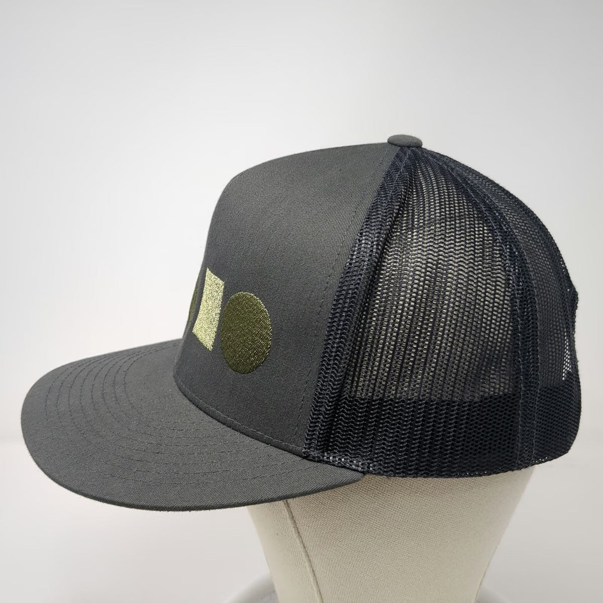 Yupoong Trucker Hat Gray One Size Idaho State Silhouette Geometric Mesh Back