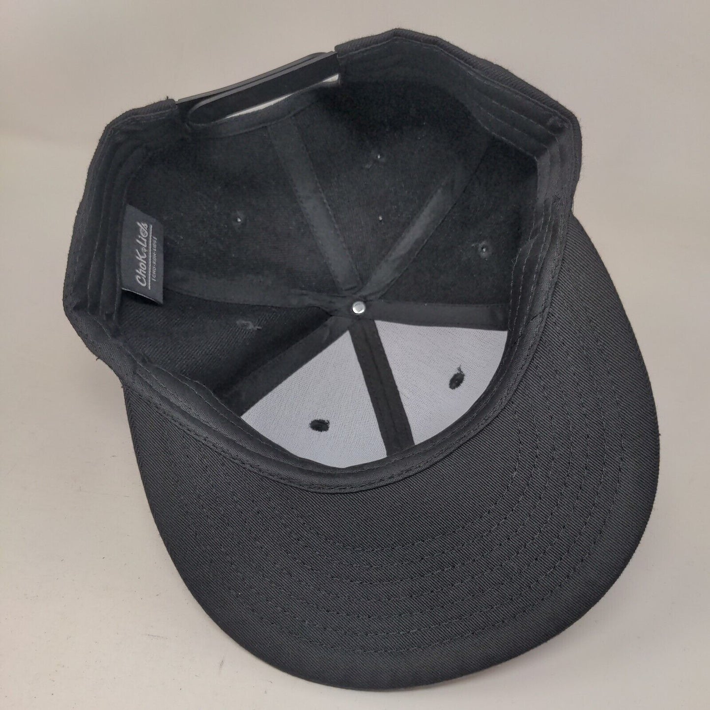 ChoKoLids Snapback Hat Black One Size Adjustable Solid 6 Panel Blank