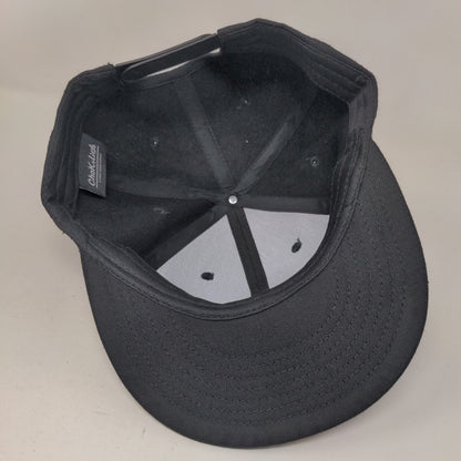 ChoKoLids Snapback Hat Black One Size Adjustable Solid 6 Panel Blank