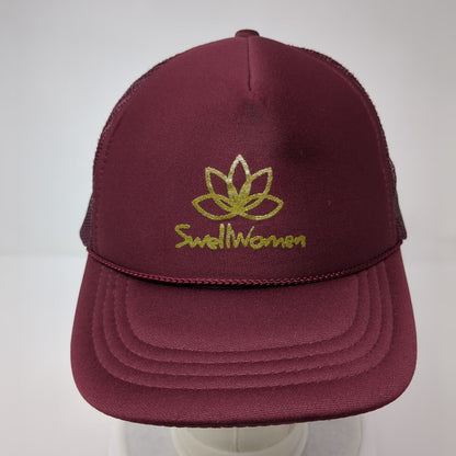 SwellWomen Youth Snapback Trucker Hat Red OS Adjustable Mesh Back Rope Otto