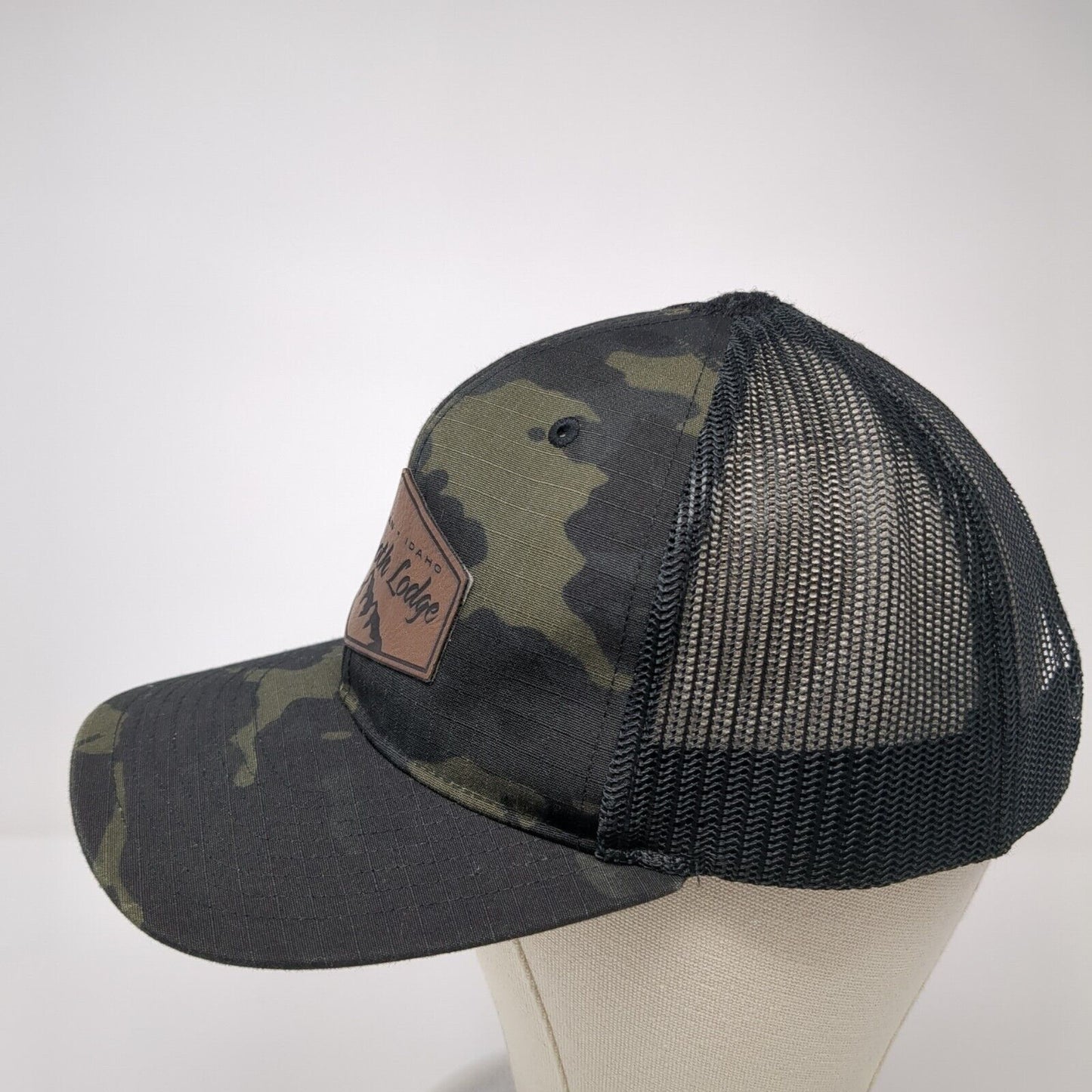 Grand Jean Idaho Sawtooth Lodge Snapback Trucker Hat Camo OS Mesh Richardson