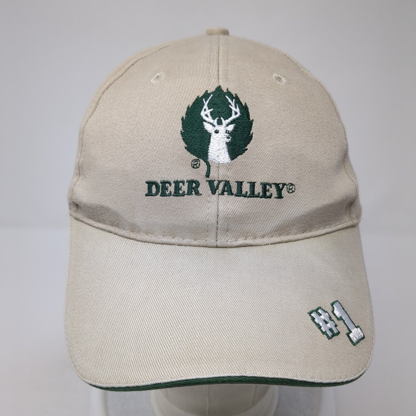 Deer Valley #1 Ski Resort Strapback Baseball Cap Brown OS Adjustable Embroidered