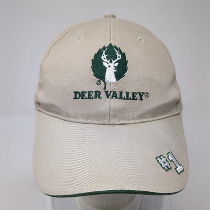 Deer Valley #1 Ski Resort Strapback Baseball Cap Brown OS Adjustable Embroidered