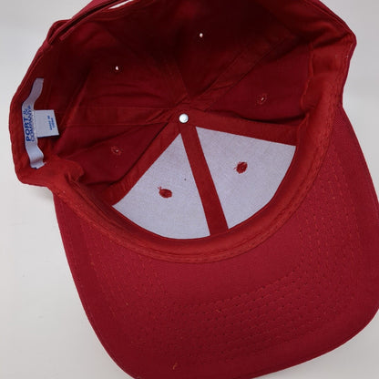 Port & Company Strapback Hat Red One Size Adjustable 6 Panel Blank