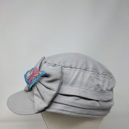 Unbranded Fitted Cadet Army Cap Hat Gray One Size Solid Bow Butterfly