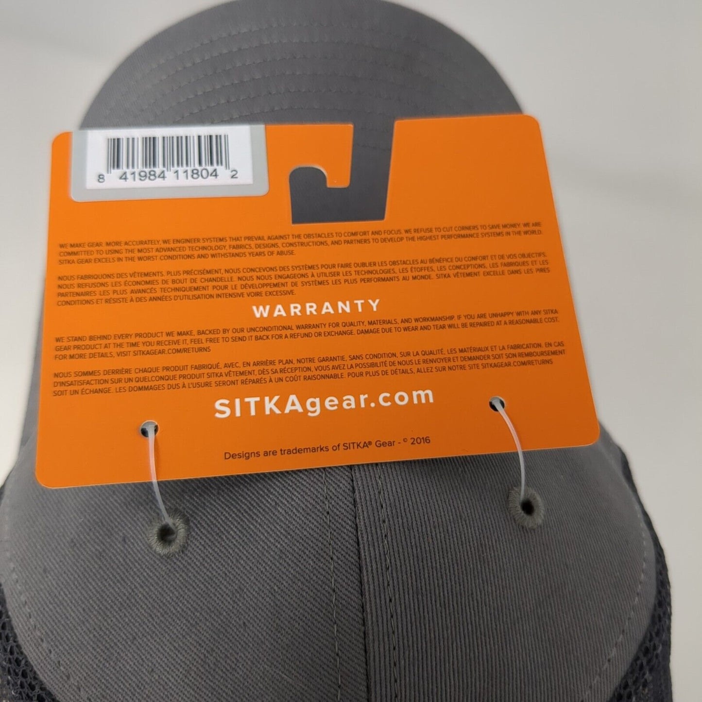 Sitka Gear Topo Logo Patch Trucker Hat Gray OSFA Mesh Back W/Tags