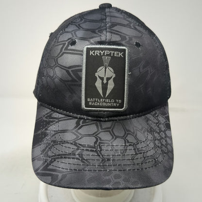 Kryptek Baseball Cap Black One Size Typhon Camo Spartan Patch Strapback Hat