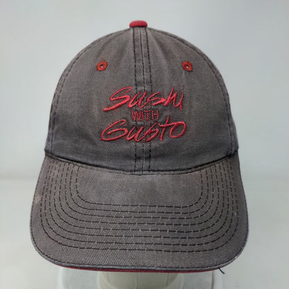 Sushi With Gusto Strapback Hat Black OSFM Adjustable Outdoor Cap
