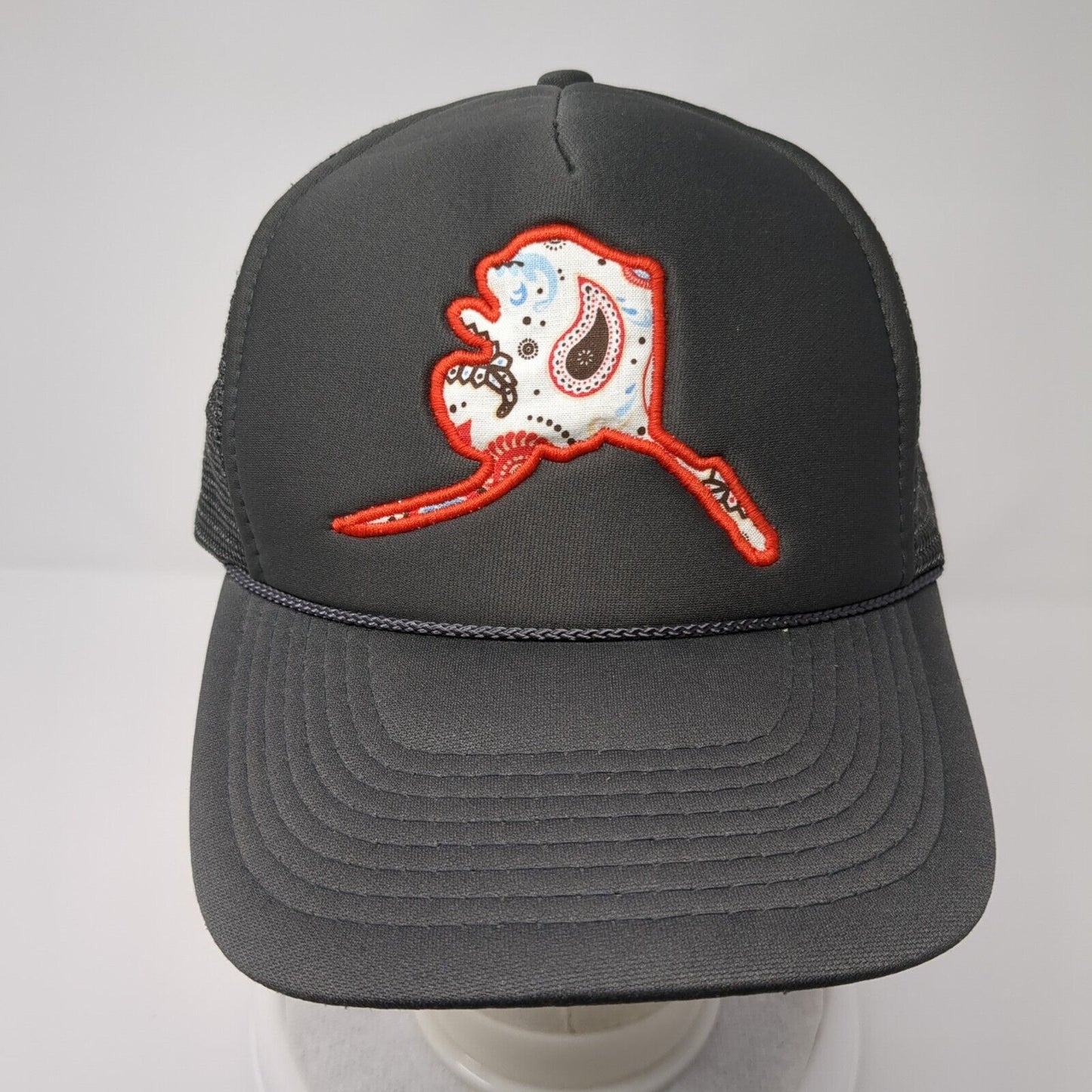 Otto Snapback Trucker Hat Gray One Size Adjustable Embroidered Mesh Back Rope