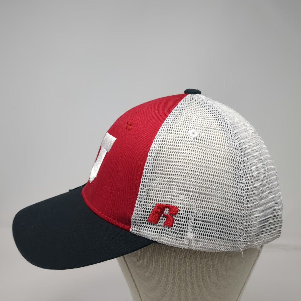 Russell Utah Utes NCAA Trucker Hat Red White Black One Size Mesh Back Snapback