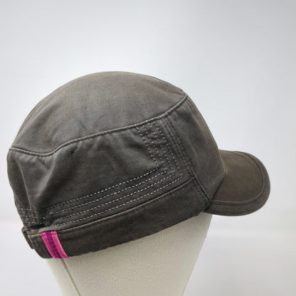 Adidas Army Cap Gray One Size Slideback Plaid Lining Pink Logo Adjustable Hat