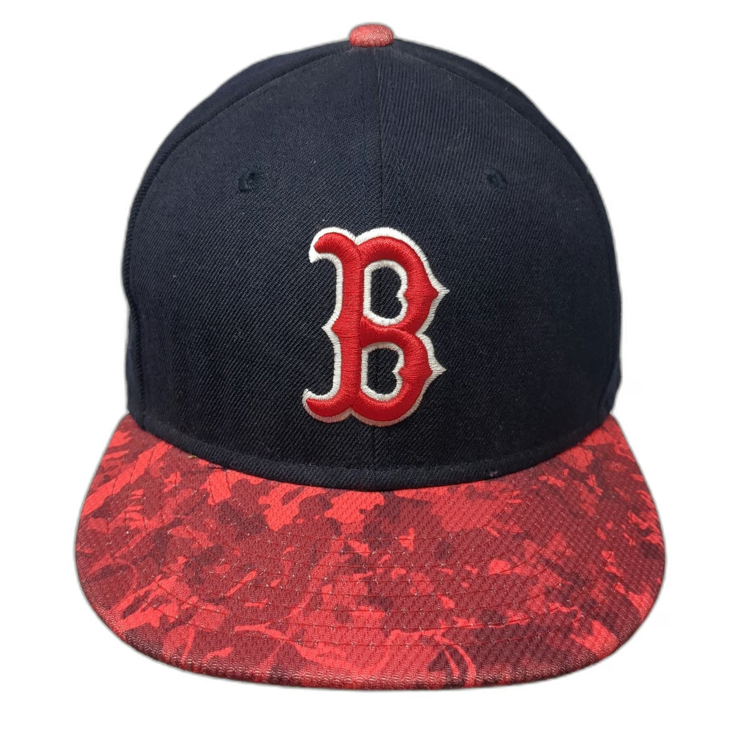 New Era Boston Red Sox MLB Snapback Hat Blue Size L 9FIFTY Flat Brim Patterned