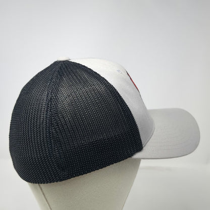 Port Authority Baseball Cap Gray M Butte Fence Bison Logo Mesh Back Fitted Hat