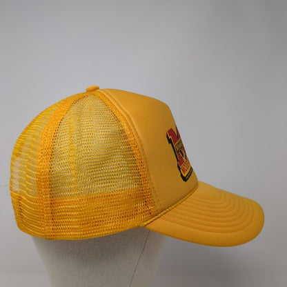 Minneapolis-Moline Snapback Rope Trucker Hat Yellow One Size Mesh Back