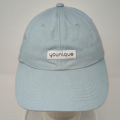 Younique Patch Slideback Hat Blue One Size Adjustable Solid 6 Panel